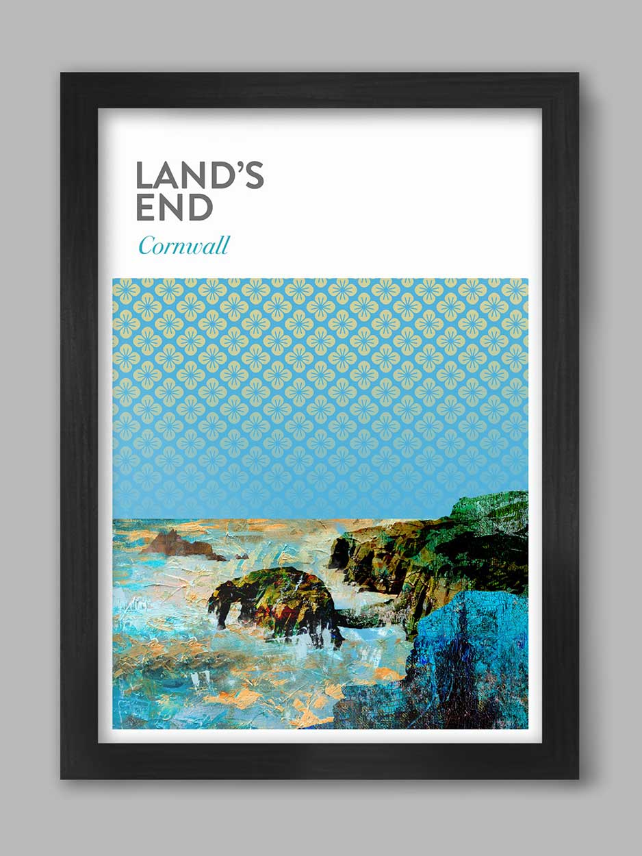 Land's End Coastal Abstract print. Cornwall